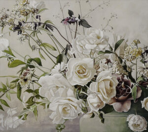 Jill Kempson oil paining: Still Life with Roses